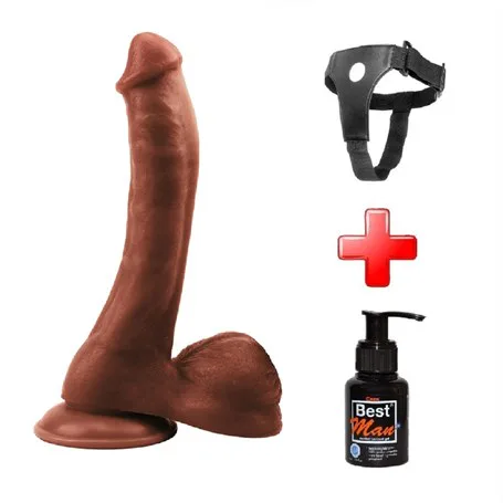 24 Cm Belden Bağlamalı Realistik Vantuzlu Melez Dildo Penis