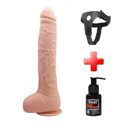27 Cm Belden Bağlamalı Büyük Boy Realistik Vantuzlu Dildo Penis