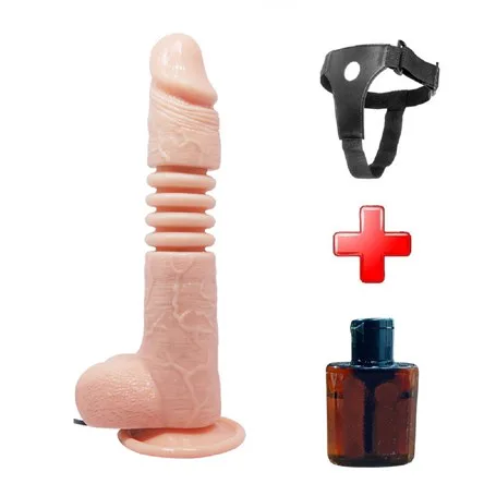 Belden Bağlamalı 22 Cm İleri Geri Hareketli Gerçekçi Silikon Vantuzlu Penis