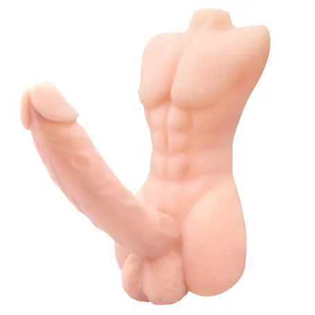 Kendinden Kayganlaştırıcılı Realistik Yarım Erkek Vücutlu Penis 19 Cm
