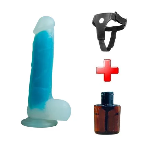 Belden Bağlamalı Gece Parlayan Fosforlu 21 Cm Realistik Vantuzlu Şeffaf Dildo Penis
