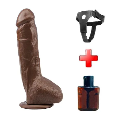 25 Cm Belden Bağlamalı Realistik Titreşimli Melez Vibratör Dildo Penis