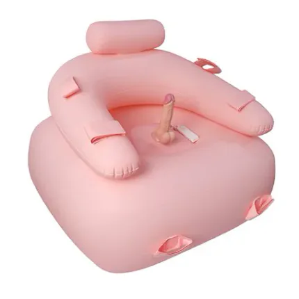 21 Cm Titreşimli Penis &amp;Amp; El Ve Ayak Bağlamalı Şişirilebilir Fantezi Aşk Koltuğu