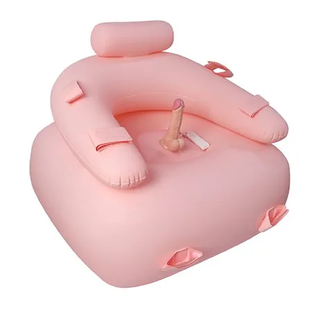 21 Cm Titreşimli Penis &amp;Amp; El Ve Ayak Bağlamalı Şişirilebilir Fantezi Aşk Koltuğu