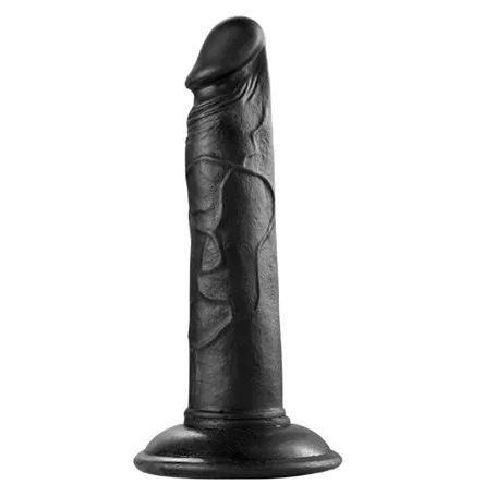 19 Cm Realistik Vantuzlu Testissiz Zenci Dildo Penis