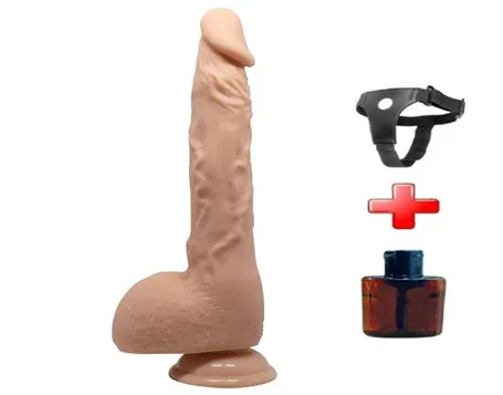 24 Cm Belden Bağlamalı Realistik Vantuzlu Dildo Penis