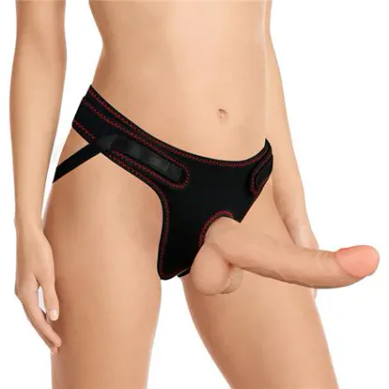 21,5 Cm Belden Bağlamalı İçi Dolu Strapon Dildo
