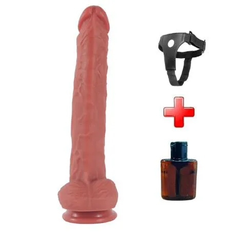 Belden Bağlamalı Yeni Nesil Büyük Boy 28,9 Cm Realistik Dildo Penis