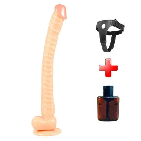 Belden Bağlamalı 40 Cm Gerçekçi Uzun &Amp; Kalın Dildo Penis