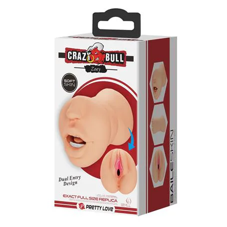 3 Boyutlu Ten Rengi Suni Oral &amp;Amp; Vajinal Mastürbatör - Zoey