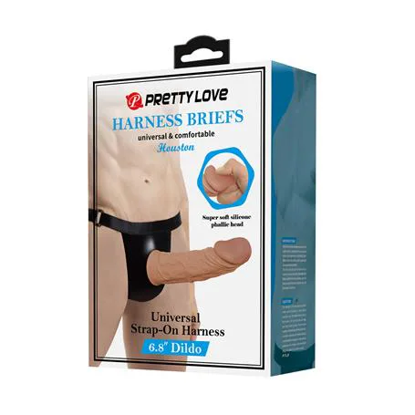 17,5 Cm Belden Bağlamalı İçi Boş 7 Cm Dolgulu Strapon Penis - Houston
