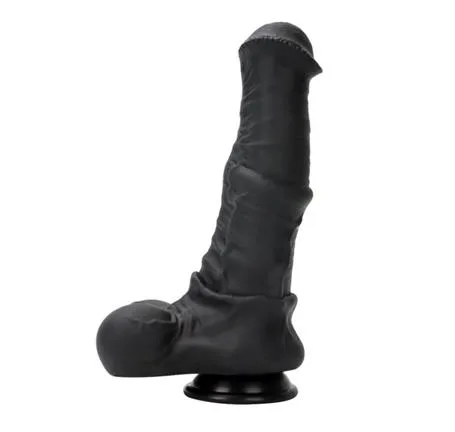 24 Cm Et Dokulu Gerçekçi Çift Katmanlı Sünnetsiz Silikon Zenci Penis