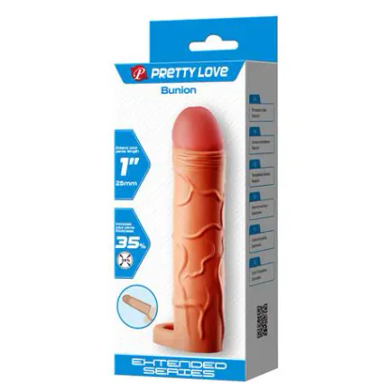 2,5 Cm Dolgulu Premium Ten Rengi Silikon Penis Kılıfı - Bunion
