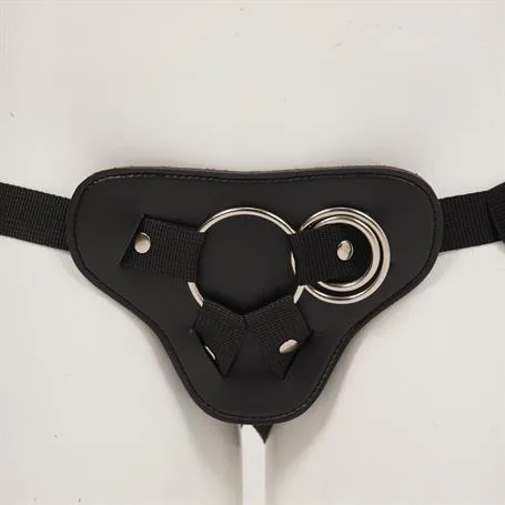 Protez Penis Metal 3 Halkalı Siyah Deri Kemer