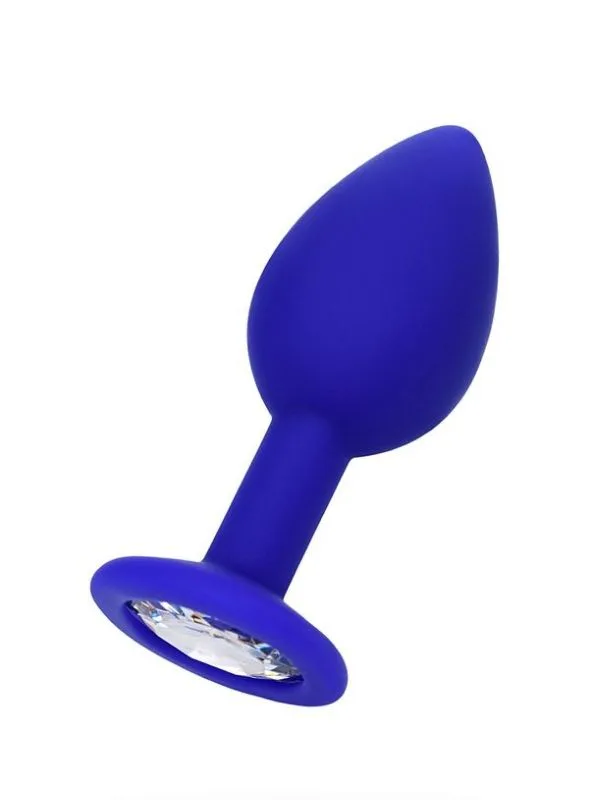 Metal by TOYFA Anal Plug, Metal, gümüş, siyah kristalli, 7 cm, Ø 2,8 cm, 50 g
