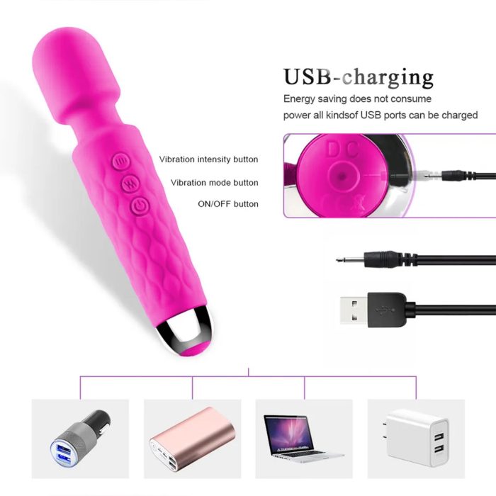 Bursa Erotik Shop bukulebilir baslikli wand vibrator Pembe